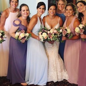 Amsale Daryn bridesmaid dress ice blue color ,